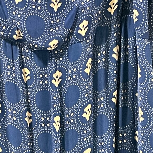 NWT ANTHROPOLOGIE MAEVE Flutter Sleeve Shirred Open Back Mini Dress Navy Size 2X - Picture 8 of 16